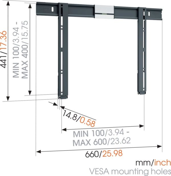 Série THIN - fixe  - L - 40"-65" 40kg – Image 3